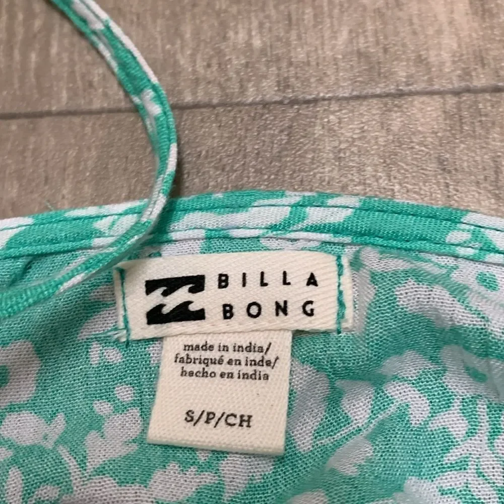 Billabong Teal Floral Mini Dress - Picture 4 of 5